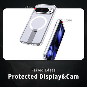 Google <span class=keywords><strong>Pixel</strong></span> 10 <span class=keywords><strong>Pro</strong></span> XL Soporte vertical magnético TPU + PC Funda de teléfono a prueba de golpes - Product Image 5