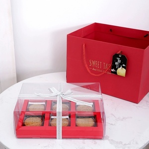 กล่องของขวัญขนมไหว้พระจันทร์/<span class=keywords><strong>คั</strong></span><span class=keywords><strong>พ</strong></span><span class=keywords><strong>เค้ก</strong></span>/บิสกิต สีทอง แดง ดำ 4/6 ชิ้น - Product Image 2