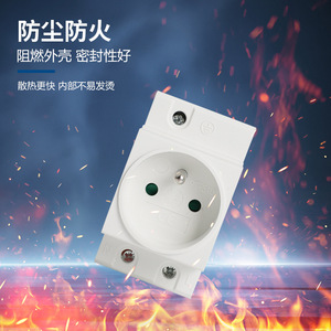 ซ็อกเก็ตรางดิน 10A 230V ปลั๊กไฟติดผนังอุตสาหกรรมมาตรฐานอังกฤษวัสดุพีซีหน่วงไฟ - Product Image 2