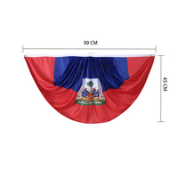 Drapeau haïtien demi-cercle à impression double face, livraison directe, 100 % polyester, fanions pour supporters