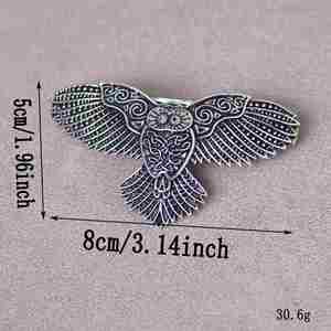 Pinza para el pelo de aleación estilo vikingo con búho, nudo celta, gótico, bruja, luna hueca vintage, joyería para mujer - Product Image 5