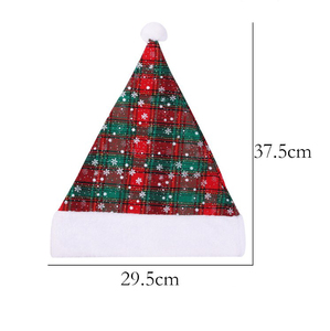 Chapeaux de père noël grille rouge en gros épaississement or neige motif père noël chapeau de noël - Product Image 6