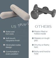Barres de musculation Pilates pour femmes, haltères en silicone doux pour la peau, ensemble d'haltères pour la marche et le yoga, poids à main souples pour hommes et femmes