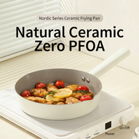 Poêle à frire en céramique antiadhésive en alliage d'aluminium de 24 cm, sans PFOA ni PFOS, non toxique, nano-céramique, ustensile de cuisine, induction, gaz, 2 L