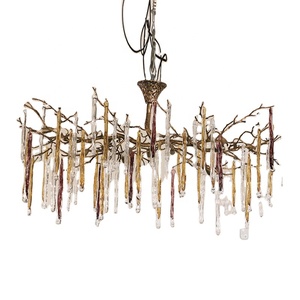 2023 all'ingrosso sconti in contanti rame oro moderno cristallo forcella soffitto lampadario - Product Image 6