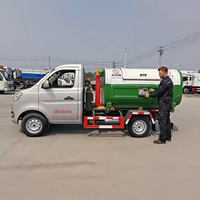 Camion benne à crochet léger HLW avec bras télescopique hydraulique, compacteur auto-déchargeur, moteur diesel Euro 3 pour déchets domestiques