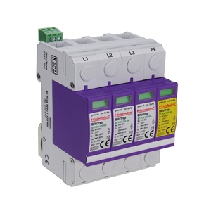 Điện thoại 150V 275V 320V 385V AC T2 3 P + N TT3 + 1 SPD 20ka 40kA điện KEMA-KEUR điện áp thấp 3 giai đoạn tăng suppressors thiết bị SPD - Product Image 1