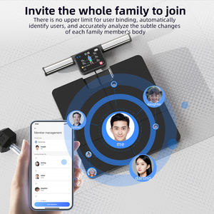 Vücut kompozisyonu uygulaması için Bluetooth vücut yağ ölçer WiFi banyo tartı için benzersiz 8 elektrikli dijital vücut analizörü - Product Image 4