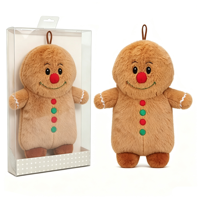 Vente en gros de couvertures en peluche amovibles et mignonnes pour bouillottes en caoutchouc, cadeaux de Noël en gros