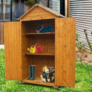 Armario de almacenamiento de <span class=keywords><strong>madera</strong></span> para exteriores, cobertizo de jardín, herramienta, cobertizos, organizador de utilidad con puertas dobles bloqueables - Product Image 2