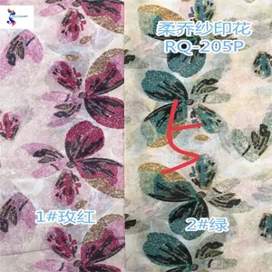 Китайская текстильная Высококачественная Цветочная цифровая печать мягкая шифоновая жоржет ткань для женского платья шифоновая ткань с принтом в наличии