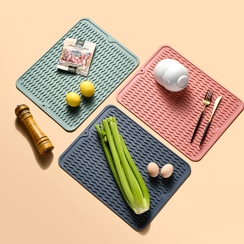 2023 New Arrivals Kitchen Gadgets Easy to Drain and Clean Silicone Mat For Sink Silicone Dish Sink Drying Mat