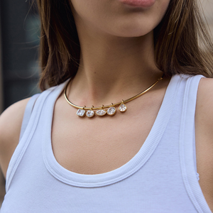 Collana con Ciondolo Rettangolare in Zirconia J&D Jewelry, Placcata in Oro 18K, Acciaio Inossidabile Impermeabile, <span class=keywords><strong>Girocollo</strong></span> per Donne, Ideale per Feste - Product Image 2