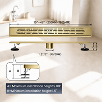 Desagüe de Piso Moderno para Bañera, Desagüe Lineal de Acero Inoxidable 304, Accesorios de Baño Personalizables, Desagües para Hotel, Fábrica, ODM, OEM