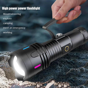 Siêu Điện Hợp Kim Nhôm Cầm Tay Torch Ánh Sáng Có Thể Sạc Lại Đèn Pin Trắng Laser Spotlight Đèn Pin - Product Image 2
