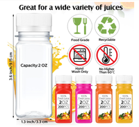 2 oz botol Shot dengan tutup botol plastik kecil untuk cairan jahe botol pendek untuk jus minuman keras