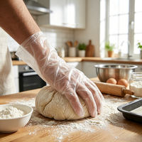 Gants jetables en TPE sans poudre pour la coloration des cheveux et la préparation des aliments