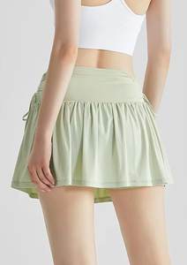 Benutzer definierter Falten-Tennis rock für Frauen mit hoher Taille Neues Design Schnellt rockn ender Fitness rock mit Schnürung und Kordel zug - Product Image 6