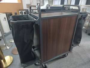 Chariots de nettoyage de linge de préposé de <span class=keywords><strong>chambre</strong></span> d'hôtel robustes chariot d'entretien ménager de concierge pour un nettoyage efficace du linge - Product Image 4