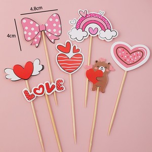 Set di Decorazioni per Torte e Cupcake a Forma di <span class=keywords><strong>Orsetto</strong></span> in Carta per San Valentino - Accessori per Pasticceria - Product Image 5
