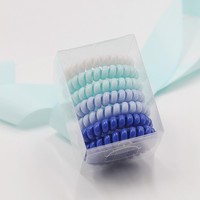 Élastiques à cheveux en spirale sans trace avec logo personnalisé, style fil téléphonique, pour femmes et filles A67