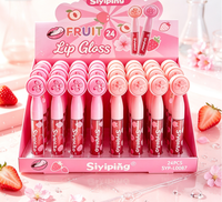 Siyiping hydratant fruits brillant à lèvres marque privée paillettes doux personnalisé végétalien haute brillance dodu en gros brillant à lèvres ensemble