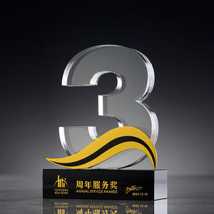รางวัลถ้วยรางวัลคริสตัลบริษัทฉลองครบรอบปีรางวัลที่กำหนดเองที่ระลึกถึงบริการพนักงานที่โดดเด่น - Product Image 4