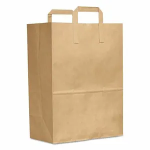 Nhà máy cung cấp tái chế biểu tượng tùy chỉnh Kraft Túi mua sắm nhỏ bao bì hàng tạp hóa túi giấy
