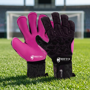 Gants de gardien de but professionnels à adhérence super douce, coupe hybride, caoutchouc injecté au dos de la main, enveloppe en caoutchouc pour les doigts et le pouce, languette en T, logo personnalisé - Product Image 3