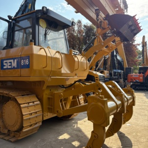 รถดันดินตีนตะขาบ CAT SEM 816 สีเหลือง อุปกรณ์ก่อสร้างงานหนัก เครื่องยนต์ขับเคลื่อนด้วยปั๊มเกียร์สูง ระยะดัน 4.3 เมตร - Product Image 4