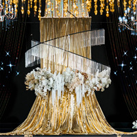 Rideau de fond en tissu métallisé or et argent, décorations de plafond pour mariage, drapé brillant pour chaise de photomaton, décor de scène