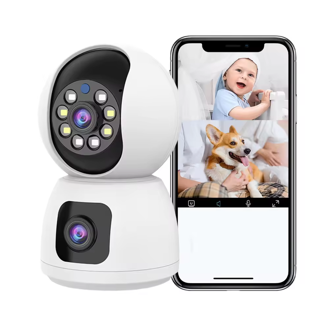 2MP Dual Lens 360 Panoramic P2P Wireless IP CCTV Camera Home Security Baby Dog Monitor with 2-Way Audio Analog Cam