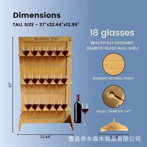 Wooden Wine Glass Rack 4 Layers Foldable Champagne Display For Party <b>Kitchen</b> Countertop Storage - Product Image 4