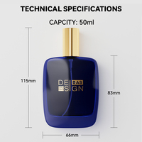 Flacon de parfum en verre de luxe personnalisé, transparent mat givré, 50 ml, avec gravure, vaporisateur à fine brume, emballage en boîte
