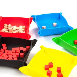 Plateau à dés carré en silicone pliable, récipients de rangement portables pour jeux de société, pour pièces de jeux de table, aliments, bijoux, multifonction - Product Image 1