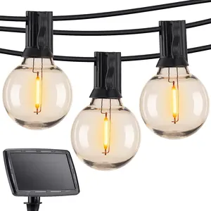 50ft 25ft Vintage LED Ampoules Décoration de Jardin Éclairage G40 ST38 Guirlande Lumineuse Solaire