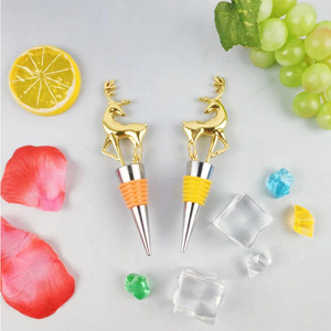 Golden Deer Wine Stopper Zinc Alloy Sealed Bottle Plug With Colorful Ring For Wine Preservation - Product Image 1