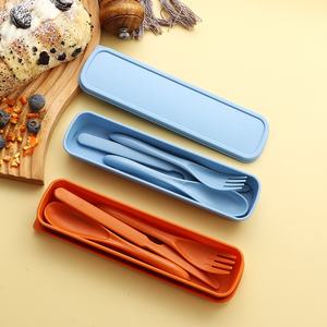 Juego de Cubiertos de Paja de Trigo Personalizado al por Mayor Ecológico, Diseño Minimalista Portátil, Estuche de Almacenamiento de Cubiertos para Viajes al Aire Libre - Product Image 4