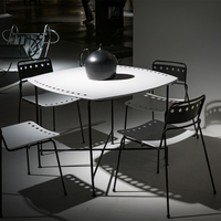Table à café et à manger moderne et durable DEBO, avec dessus en stratifié imperméable pour une utilisation en extérieur