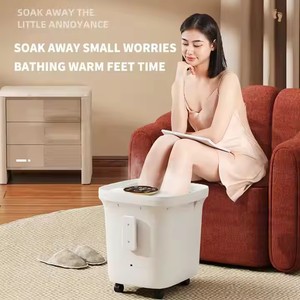 Logotipo personalizado eléctrico calentado Shiatsu baño de pies Spa masajeador aplicación corporal sin revisiones calentado pie remojo bañera lavadora