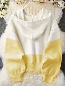 <span class=keywords><strong>Pull</strong></span> à capuche en cachemire et laine pour femme, de haute qualité, élégant, avec boutons, pour l'automne et l'hiver - Product Image 5