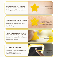 AUSLKA Star Patch Anti-Acné Physique, Patch Hydrocolloïde Doux Non Irritant, Fin et Respirant, Marque Privée, Lumière LED