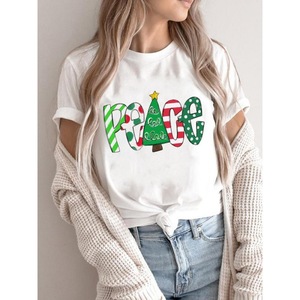Decorazione Vintage retrò da <span class=keywords><strong>donna</strong></span> con bottoni per <span class=keywords><strong>t</strong></span>-<span class=keywords><strong>shirt</strong></span> autunno/primavera stile Harajuku tema natalizio largo O collare vendite dirette in fabbrica - Product Image 5