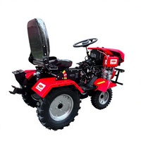 Tractor Agrícola de Jardín con Tracción en las 4 Ruedas, Diésel, 18 HP, Pequeño, Compacto, Cultivador Utilitario de 4 Ruedas para Césped