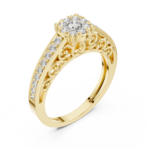 Anillo Clásico de Oro con Diamantes para Mujer, Estilo Elegante y de Lujo para Boda, Compromiso y Uso Diario - Product Image 3