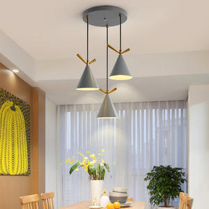 单头金属e27吊灯吊灯现代风格简约卧室客厅酒吧餐厅创意锥形吊灯 - Product Image 5