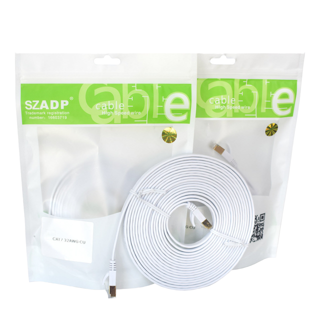 Flat 24AWG Cat6 Pass Through RJ45 Jumper for Router Switch Keystone Panel and Compact Cable Management