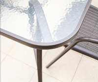 Ensemble de table et de chaises de jardin en verre pour l'extérieur, imperméable et résistant aux rayons du soleil, de haute qualité, pour balcon, taverne, hôtel