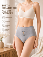 Al por mayor Bragas de mujer con estampado de oso, de tiro medio, suaves, transpirables, de alta elasticidad, con refuerzo antibacteriano 10A, tejidas, directo de fábrica, ODM