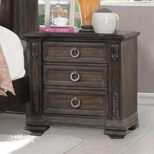 Cómoda Rústica Tradicional Marrón Oscuro - 5 Cajones y Tiradores de Anillo con Adornos Tallados y Patas de Bola, Mueble Casual para Dormitorio Estilo Granja - Product Image 4